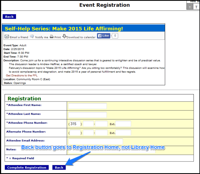 Event Registration Page